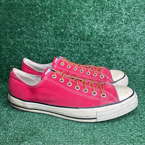 Converse Chuck Taylor Made In USA Red Canvas Chucks Low Top Vintage Mens Size 13 - Picture 1 of 12